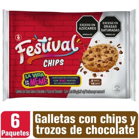 GALLETAS FESTIVAL CHIPS X 6UND