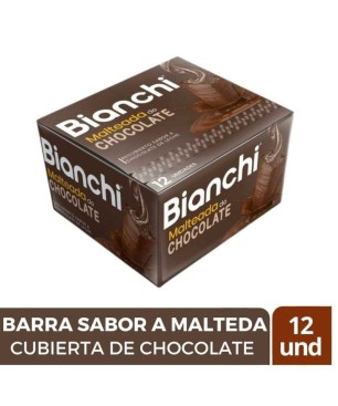 BARRA DE CHOCOLATE BIANCHI RELLENO SABOR MALTEADA X 12UND