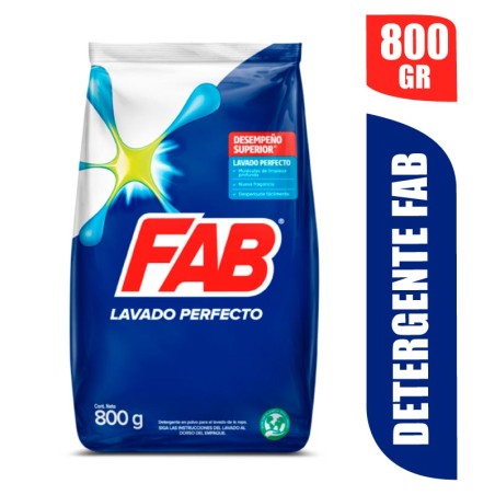 DETERGENTE EN POLVO FAB X 800GR