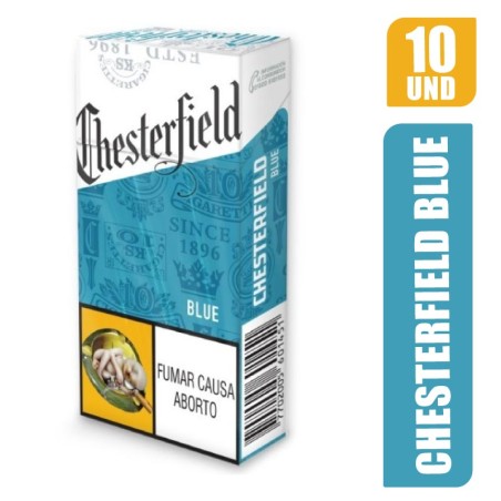 CHESTERFIELD BLUE 10 CIGARRILLOS X 10PQT