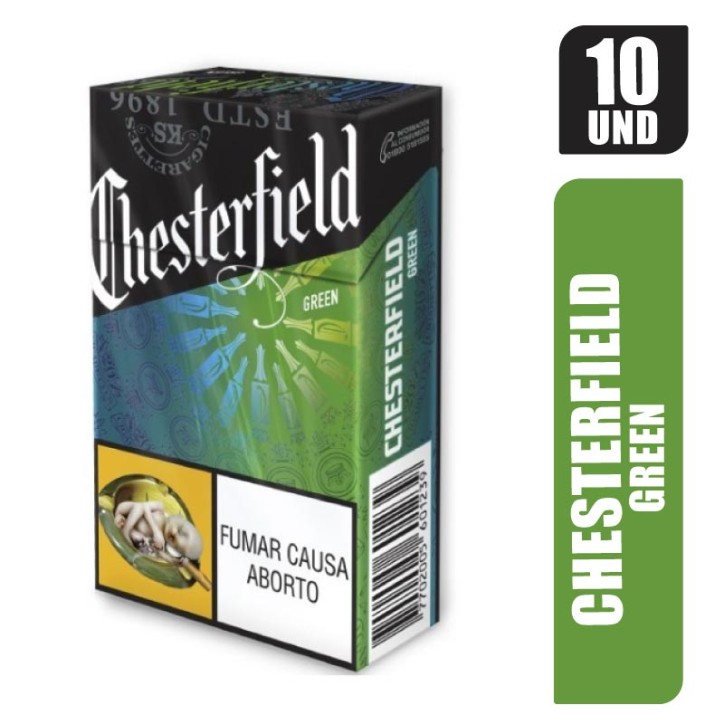 CHESTERFIELD GREEN 20 CIGARRILLOS X 10PQT