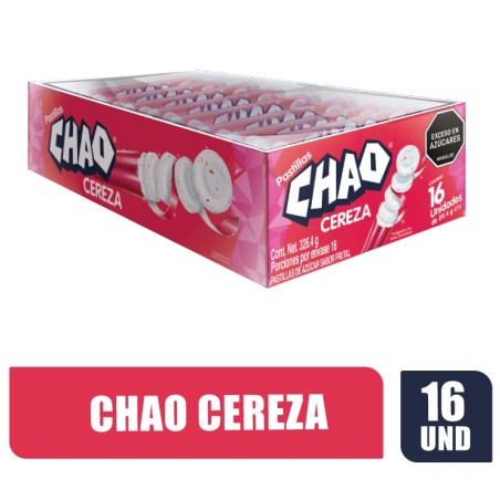 MENTA CHAO PASTILLA CEREZA 20GR X 16UND