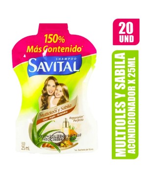 ACONDICIONADOR SAVITAL MULTIOLES 25ML X 20UND