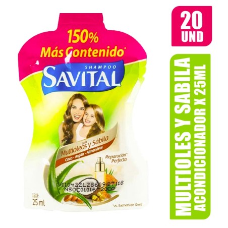 ACONDICIONADOR SAVITAL MULTIOLES 25ML X 20UND