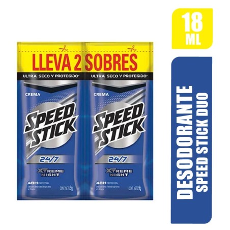 DESODORANTE SPEED STICK CREMA DUO X 18UND