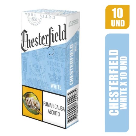 CHESTERFIELD WHITE 10 CIGARRILLOS X 10PQT