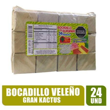 BOCADILLO VELEÑO KACTUS X 24UND