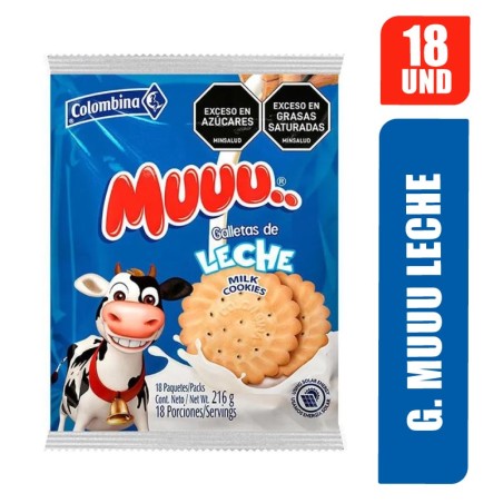 GALLETAS DE LECHE MUUU X 18UND