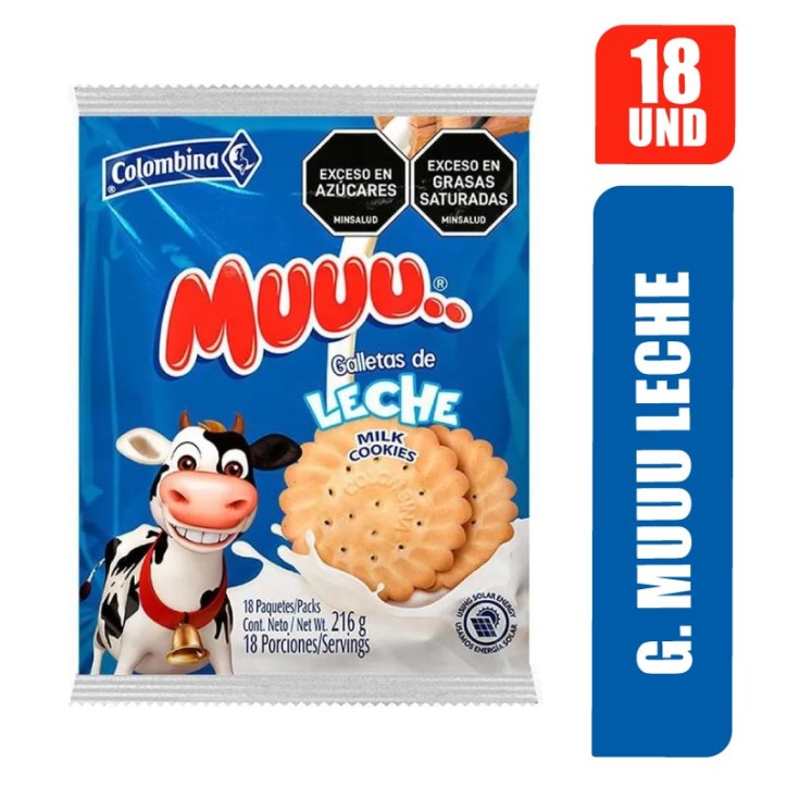 GALLETAS DE LECHE MUUU X 18UND