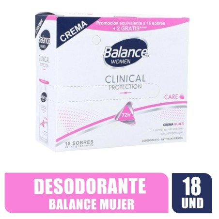 DESODORANTE BALANCE CREMA CLINICAL MUJER X 18UND