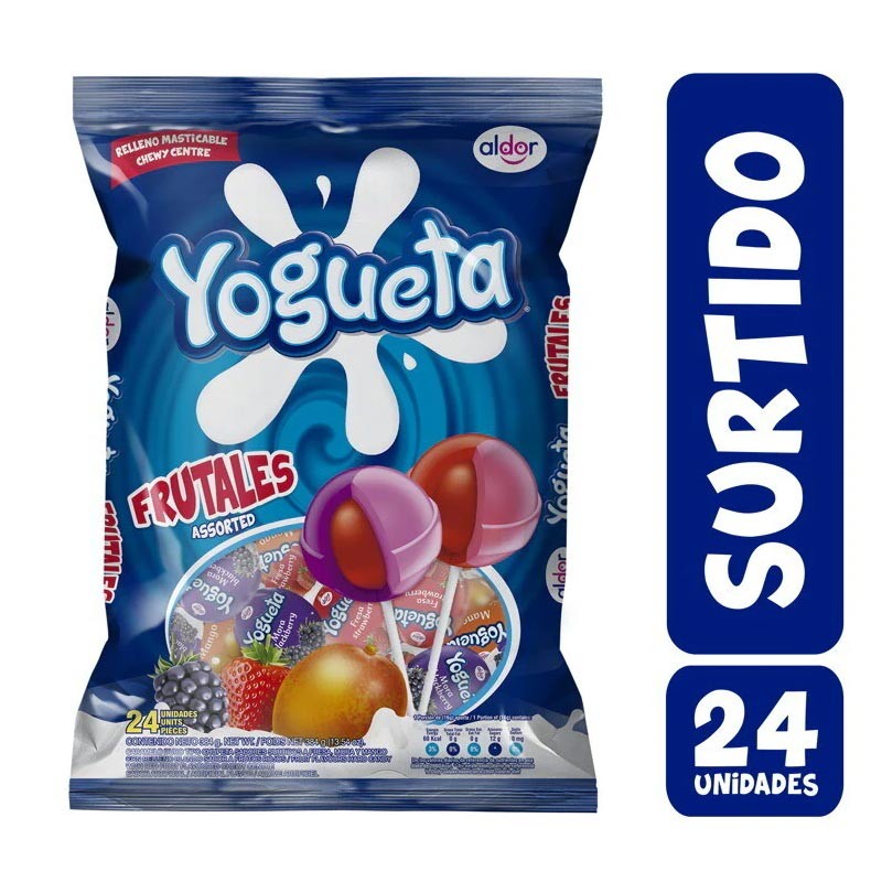 CHUPETAS YOGUETA FRUTALES SURTIDO X 24UND