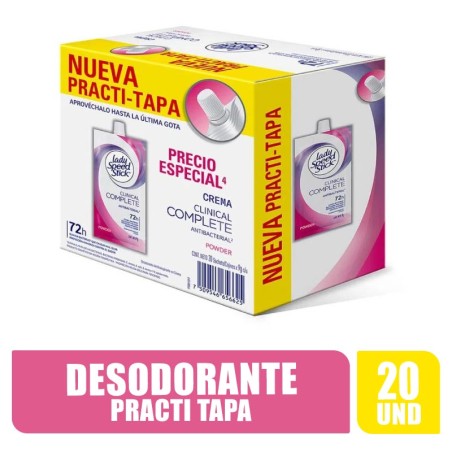 DESODORANTE LADY SPEED STICK CLINICAL CON TAPA X 20UND