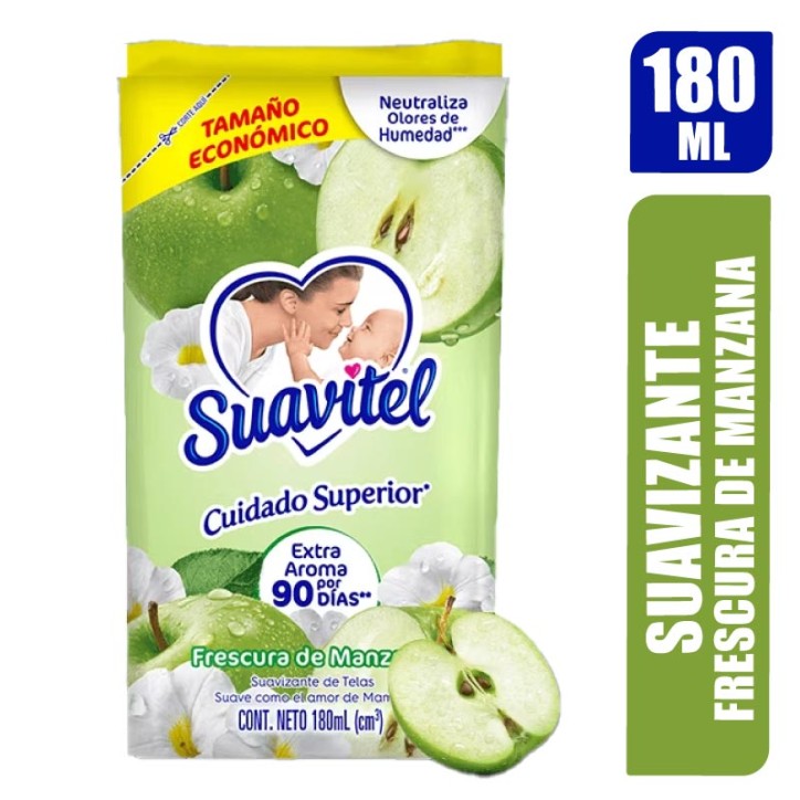 SUAVIZANTE SUAVITEL FRESCURA MANZANA X 180ML