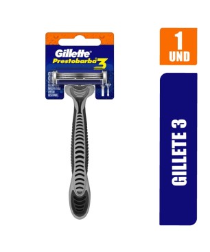 MAQUINA PRESTOBARBA GILLETE 3 GRIS
