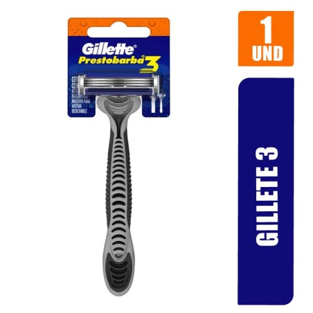 MAQUINA PRESTOBARBA GILLETE 3 GRIS