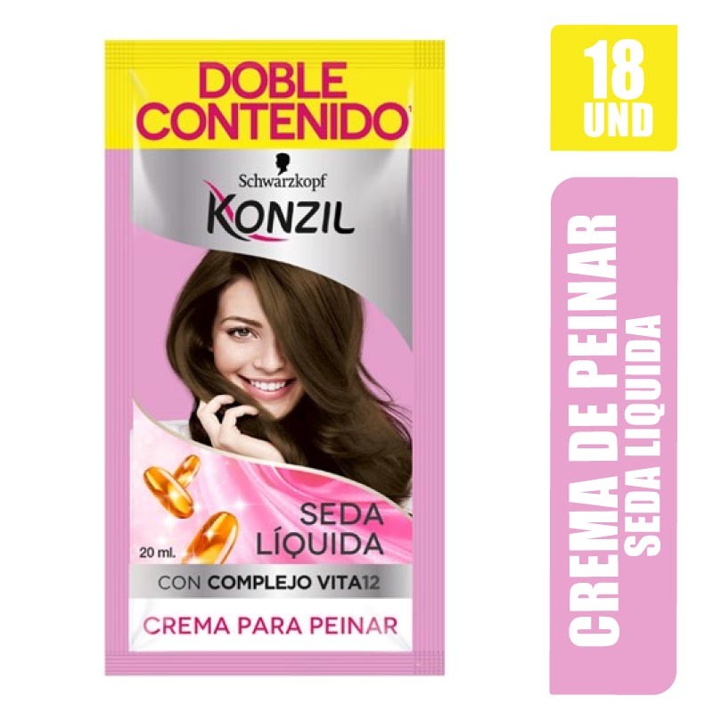 Crema de Peinar Konzil Seda Liquida X 18Und | Distribuidora El Confite