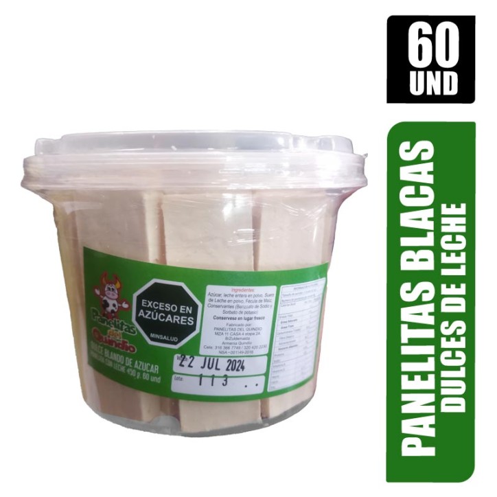 PANELITAS DE LECHE BLANCA X 60UND