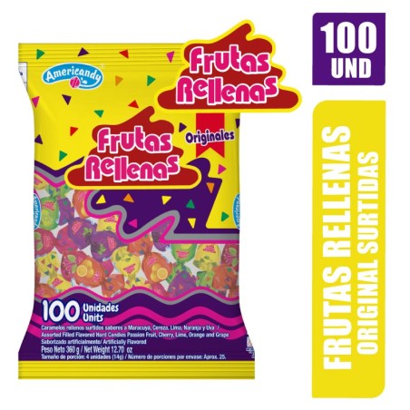 BANANAS RELLENA SABORES SURTIDOS X 100UND