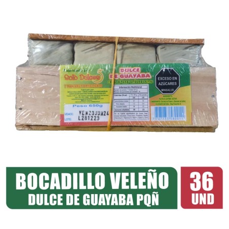 BOCADILLO VELEÑO PEQUEÑO SOLO DULCES 36UND X 650GR