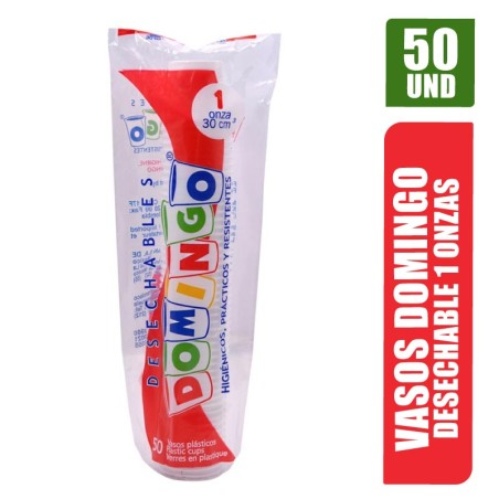 VASOS DESECHABLES DOMINGO 1 OZ X 50UND