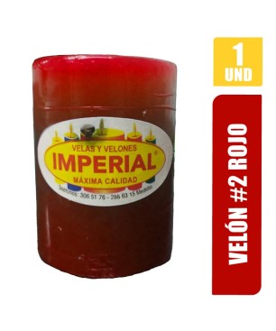 VELON N. 2 ROJO LARGO 7.5CM GRUESO 5CM