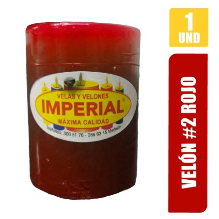 VELON N. 2 ROJO LARGO 7.5CM GRUESO 5CM