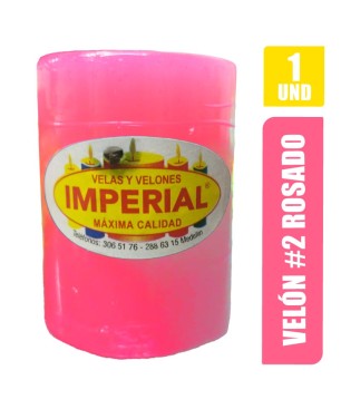 Velón #2 Rosado Largo 7.5cm Grueso 5cm | Distribuidora El Confite
