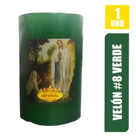VELON N. 8 VERDE LARGO 9CM GRUESO 5.5CM