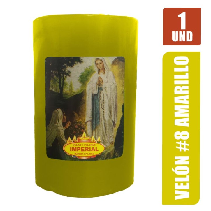 VELON N. 8 AMARILLO LARGO 9CM GRUESO 5.5CM