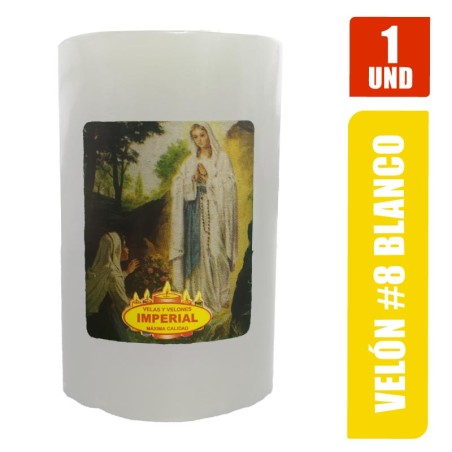 VELON N. 8 BLANCO LARGO 9CM GRUESO 5.5CM