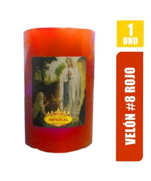 VELON N. 8 ROJO LARGO 9CM GRUESO 5.5CM