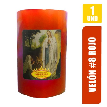 VELON N. 8 ROJO LARGO 9CM GRUESO 5.5CM