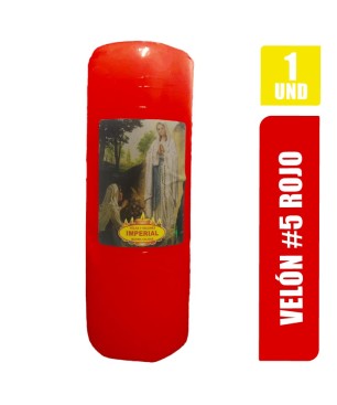 VELON N. 5 ROJO LARGO 13CM GRUESO 5CM