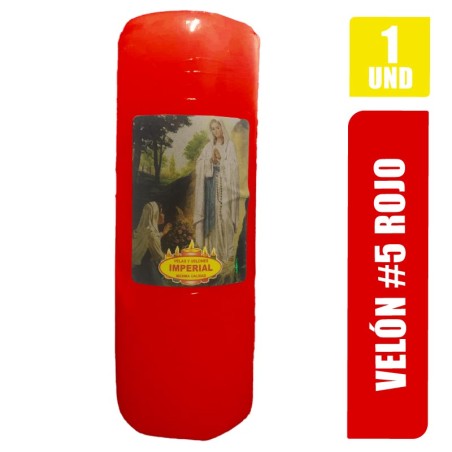 VELON N. 5 ROJO LARGO 13CM GRUESO 5CM