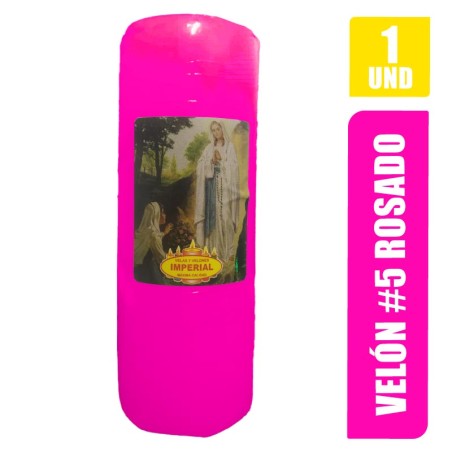 VELON N. 5 ROSADO LARGO 13CM GRUESO 5CM