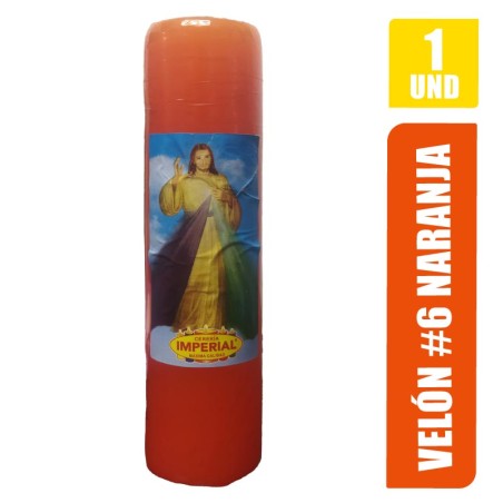 VELON N. 6  NARANJA LARGO 19CM GRUESO 5CM