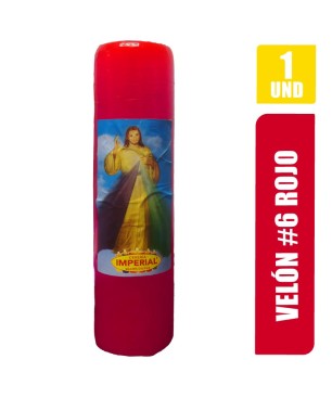 VELON N. 6 ROJO LARGO 19CM GRUESO 5CM