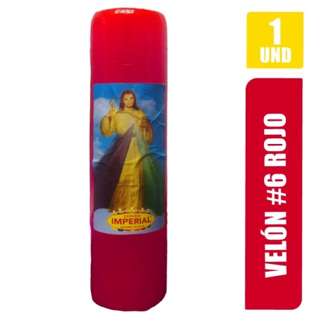 VELON N. 6 ROJO LARGO 19CM GRUESO 5CM