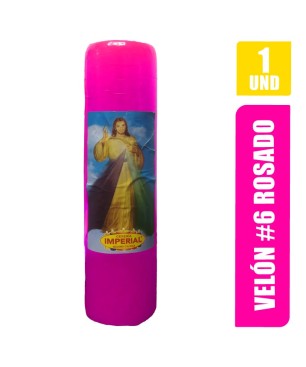 VELON N. 6 ROSADO LARGO 19CM GRUESO 5CM