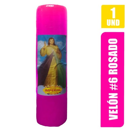 VELON N. 6 ROSADO LARGO 19CM GRUESO 5CM
