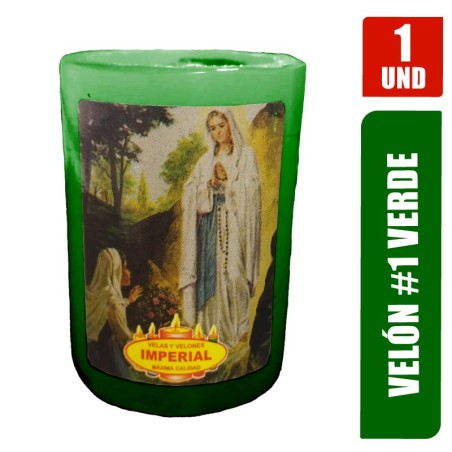 Velón # 1 Verde Largo 6cm Grueso 5cm | Distribuidora El Confite