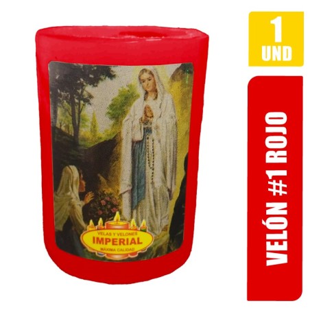 VELON N. 1 ROJO LARGO 6CM GRUESO 5CM
