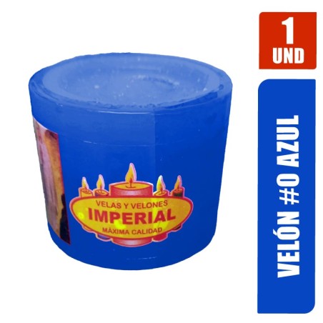 Velón # 0 Azul Largo 4cm Grueso 5cm | Distribuidora El Confite