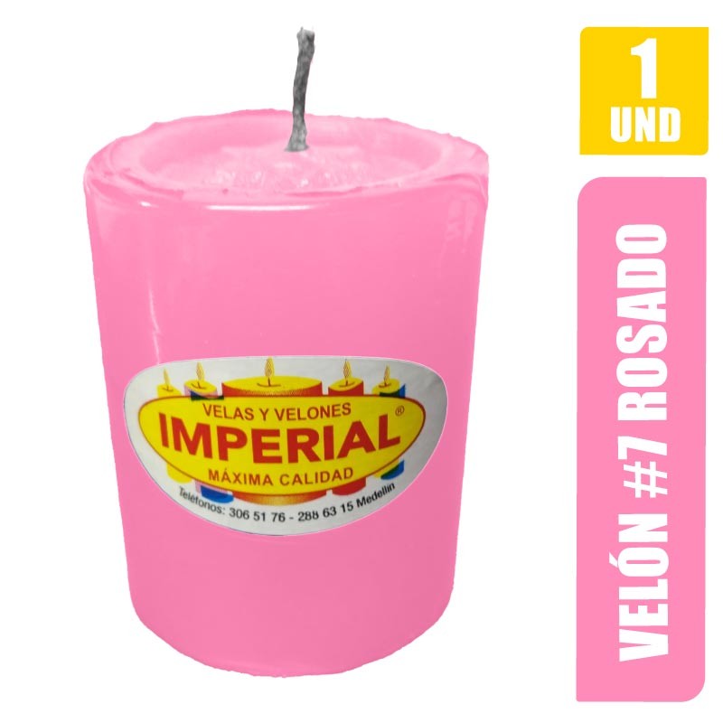 VELON N. 7 ROSADO LARGO 7CM GRUESO 5.5CM