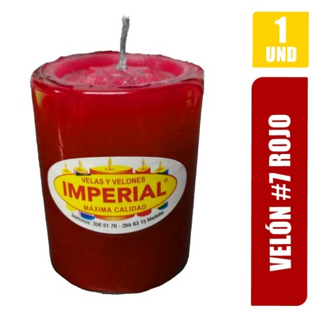 VELON N. 7 ROJO LARGO 7CM GRUESO 5.5CM