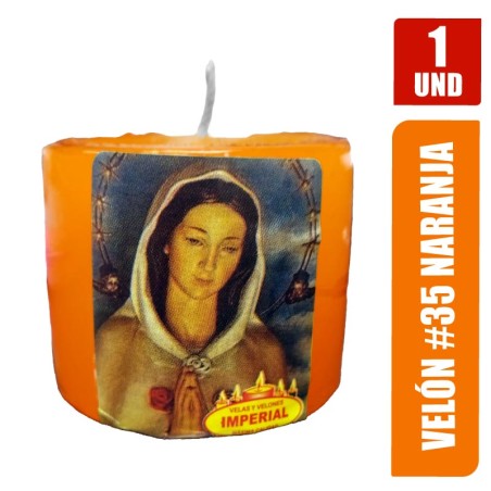 VELON N. 35 NARANJA LARGO 5CM GRUESO 6CM