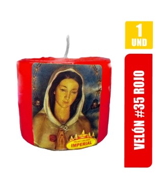 VELON N. 35 ROJO LARGO 5CM GRUESO 6CM