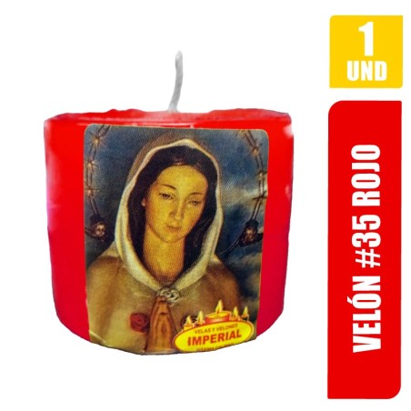 VELON N. 35 ROJO LARGO 5CM GRUESO 6CM