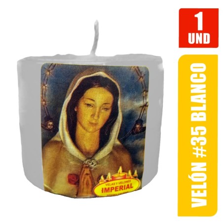 VELON N. 35 BLANCO LARGO 5CM GRUESO 6CM