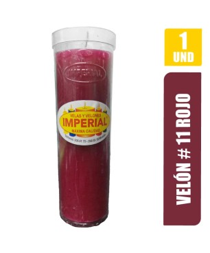 VELON N. 11 ROJA LARGO 18.5CM GRUESO 5.5CM